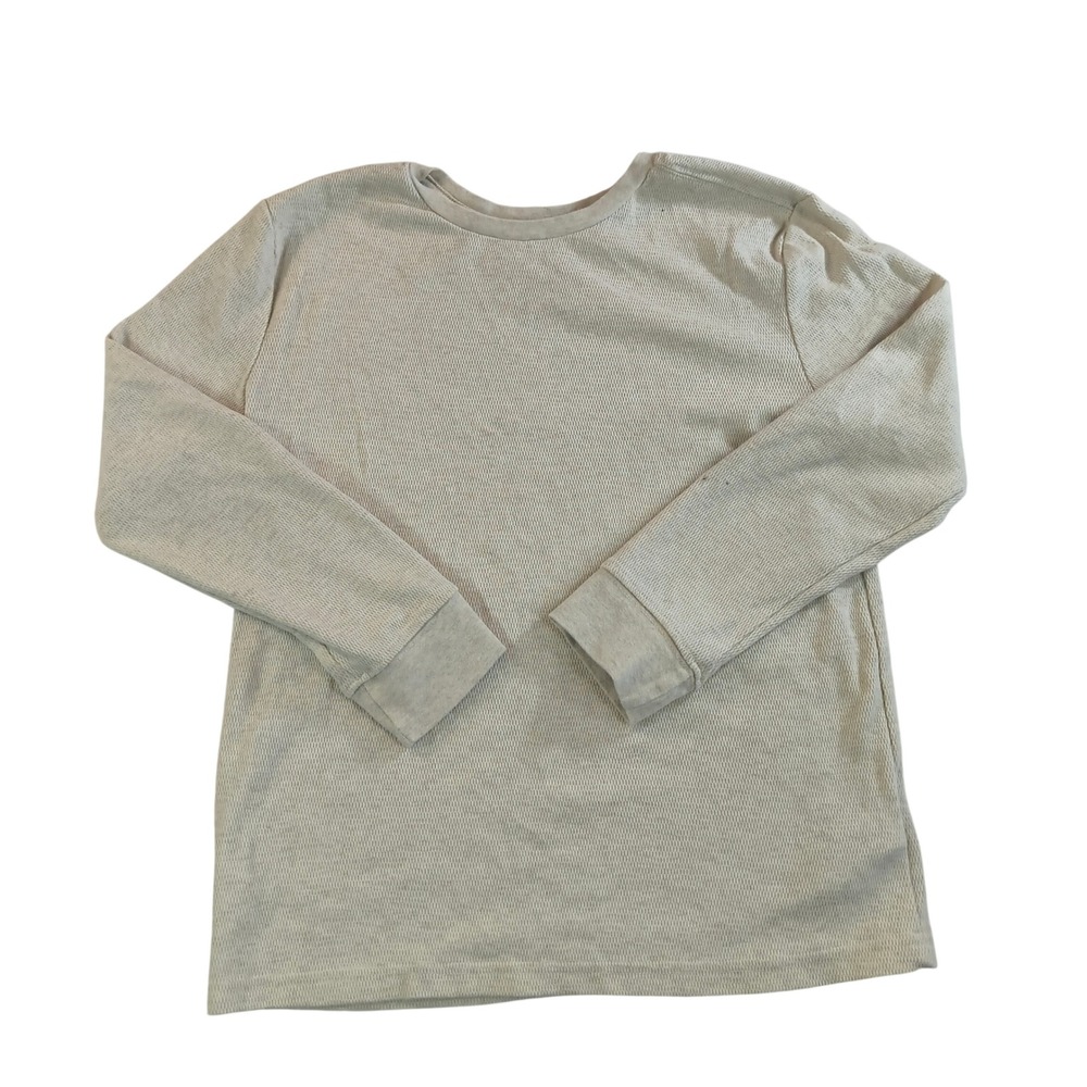 Tommy Bahama Youth XL 14 Waffle Knit Thermal Shirt Cream Long Sleeve